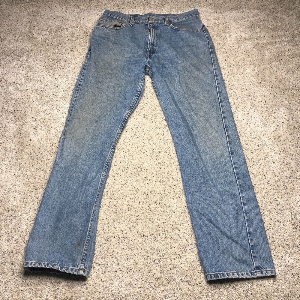 VINTAGE Levis 505 Jeans Adult 34x32 Blue Denim Regular Fit Straight Leg Mens